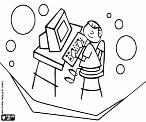 Игра на компьютере раскраска Игра на компьютере раскраска